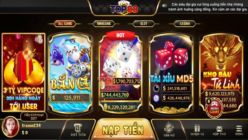 Giao diện của Top88